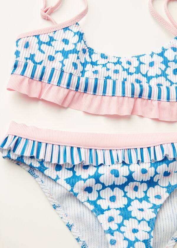 blue kids calzedonia floral two-piece aurora swimsuits