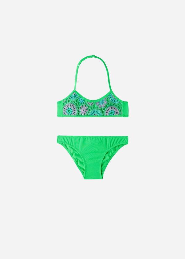 green kids calzedonia two piece capri swimsuits