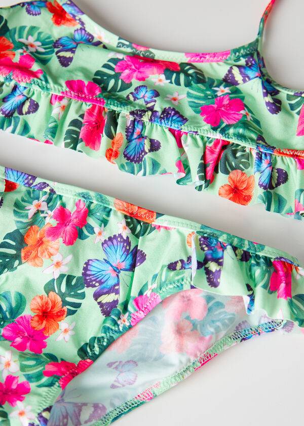kids calzedonia two piece malibù swimsuits green