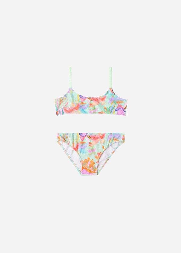 kids calzedonia two-piece tahiti swimsuits green