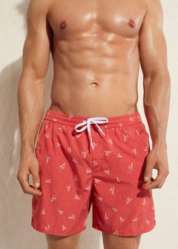 red mens calzedonia formentera swim trunks