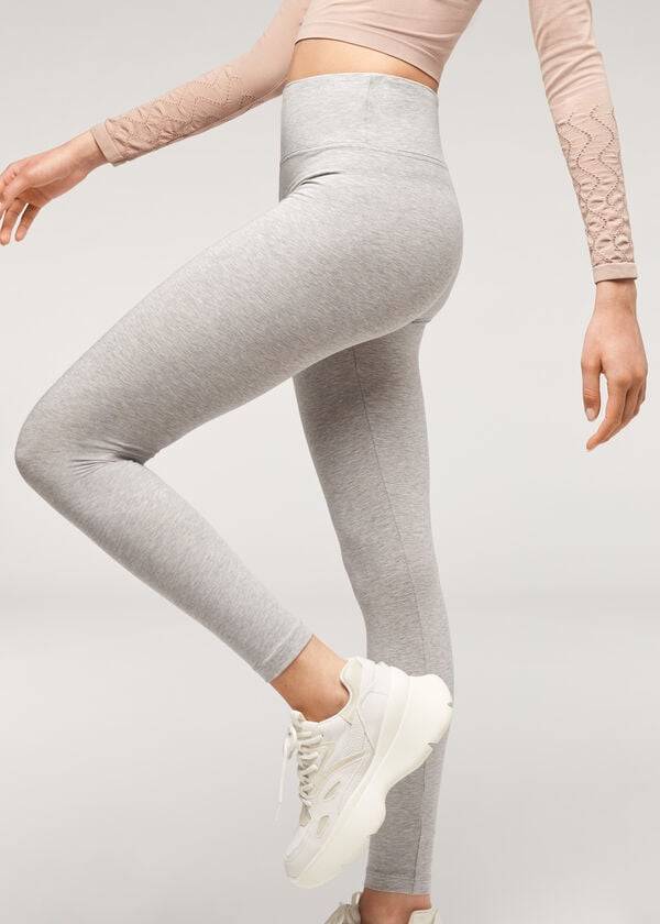 grey womens calzedonia supima cotton leggings