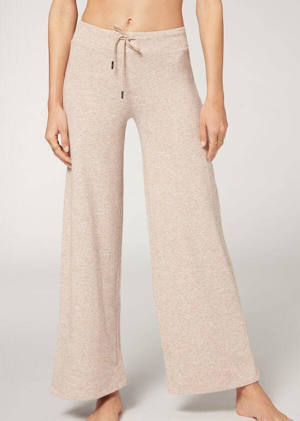 beige womens calzedonia cashmere palazzo pants