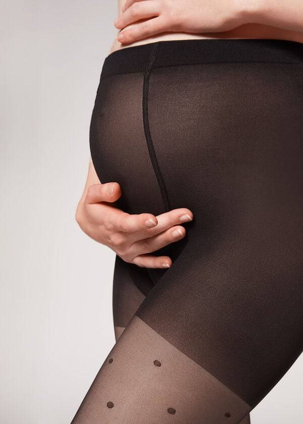 black calzedonia maternity polka dot womens tight
