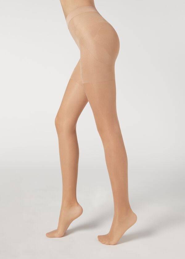 calzedonia 15 denier total shaper sheer womens tight beige