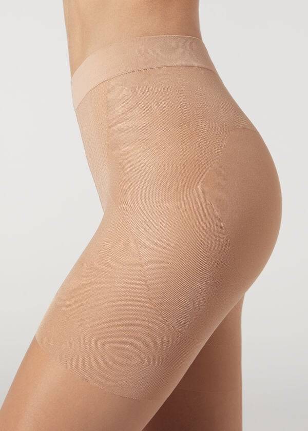 calzedonia 15 denier total shaper sheer womens tight beige