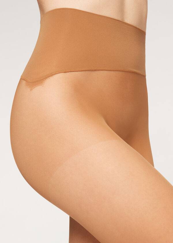 calzedonia 20 denier essential invisible sheer womens tight beige brown