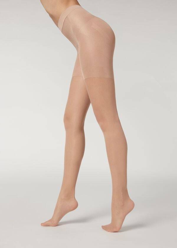 calzedonia 30 denier total shaper sheer womens tight beige