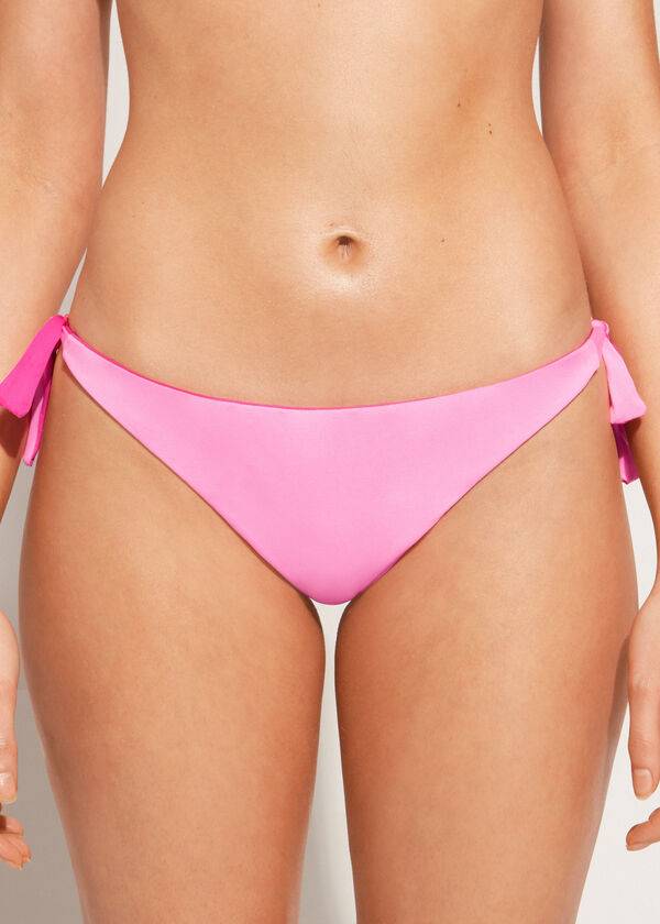 womens calzedonia bow brazilian indonesia eco bikini bottoms pink