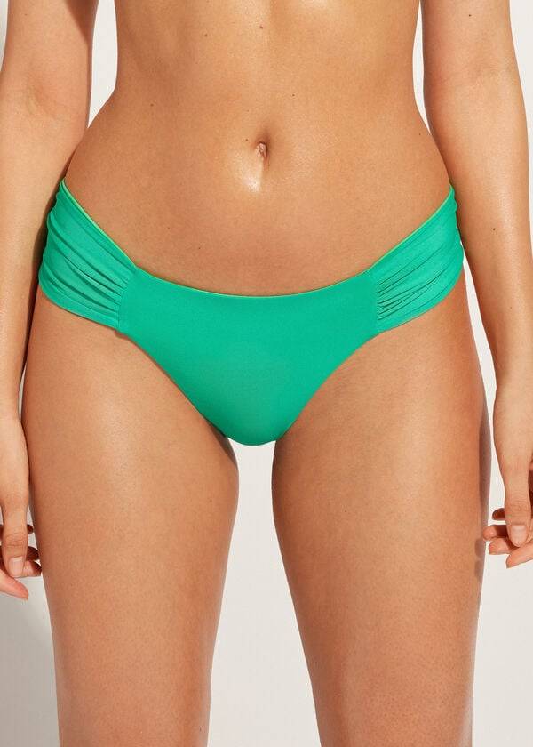 womens calzedonia brazilian indonesia eco bikini bottoms green