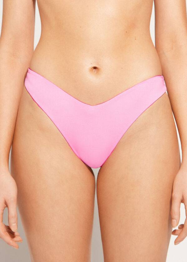 pink womens calzedonia high cut brazilian indonesia eco bikini bottoms