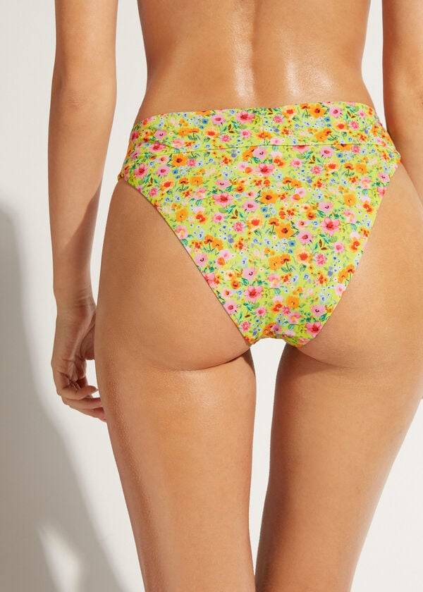 multicolor womens calzedonia high waist brazilian siviglia bikini bottoms