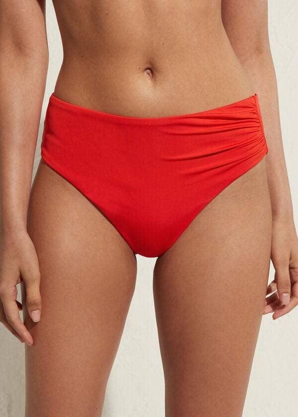 calzedonia high waist indonesia eco womens bikini bottoms red
