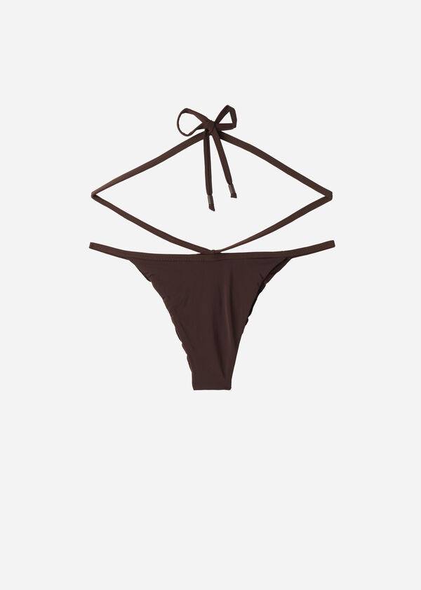 coffee brown womens calzedonia high-cut brazilian islamorada bikini bottoms
