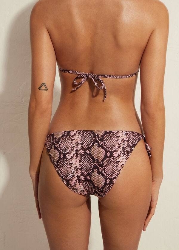 calzedonia side tie sidney womens bikini bottoms pink