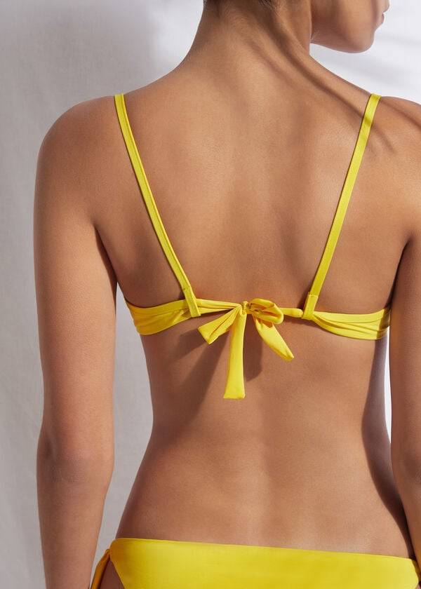 womens calzedonia balconette indonesia eco bikini tops yellow