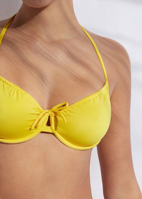 womens calzedonia balconette indonesia eco bikini tops yellow