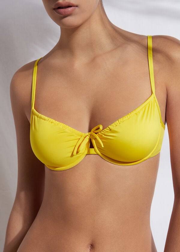 womens calzedonia balconette indonesia eco bikini tops yellow