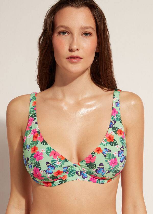 multicolor womens calzedonia balconette malibu bikini tops