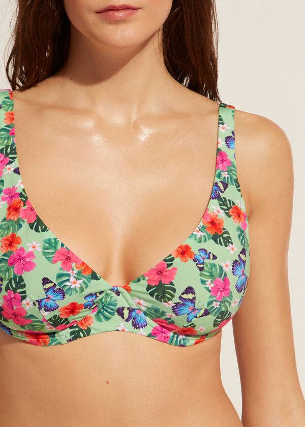 multicolor womens calzedonia balconette malibu bikini tops