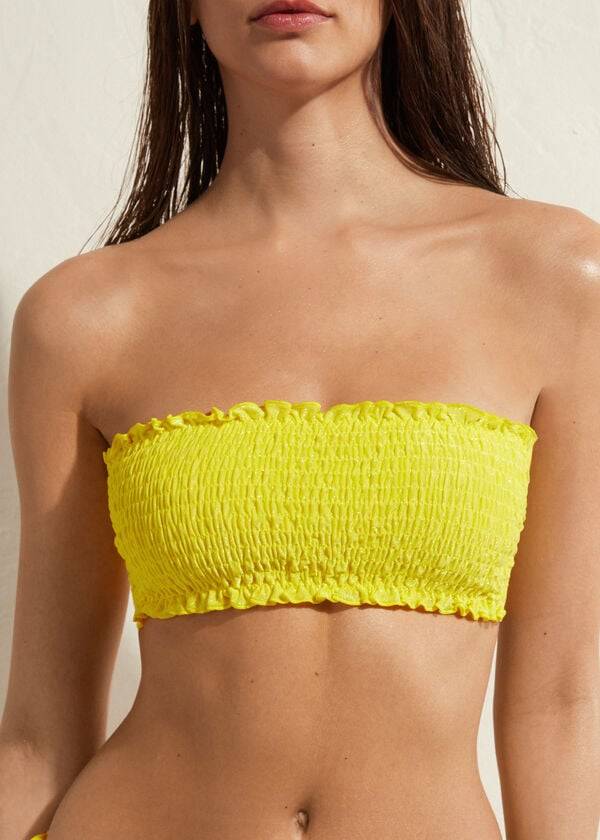 yellow womens calzedonia bandeau formentera bikini tops