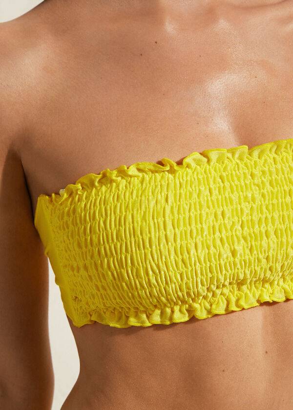 yellow womens calzedonia bandeau formentera bikini tops
