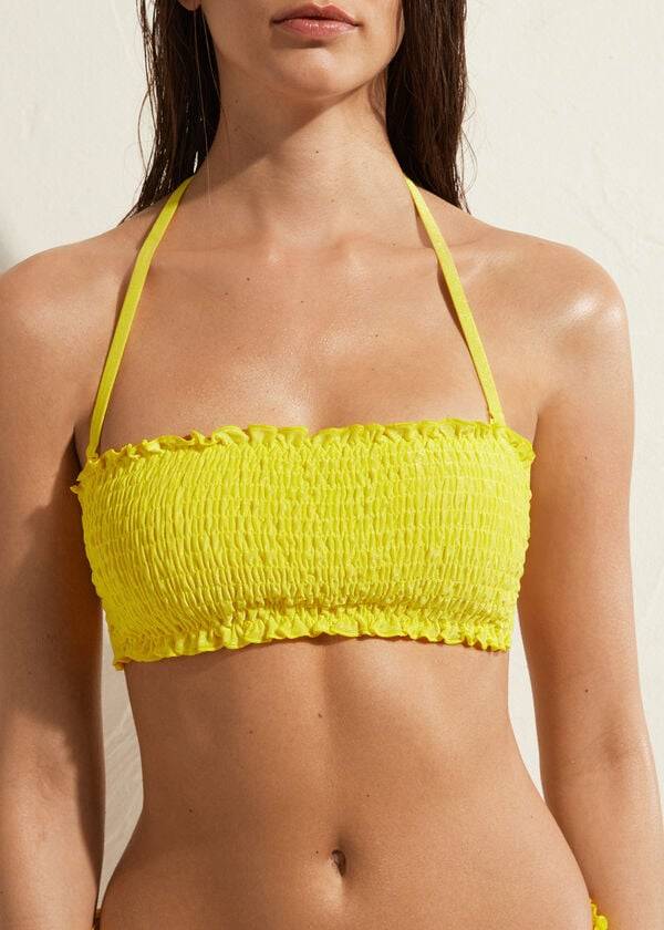 yellow womens calzedonia bandeau formentera bikini tops