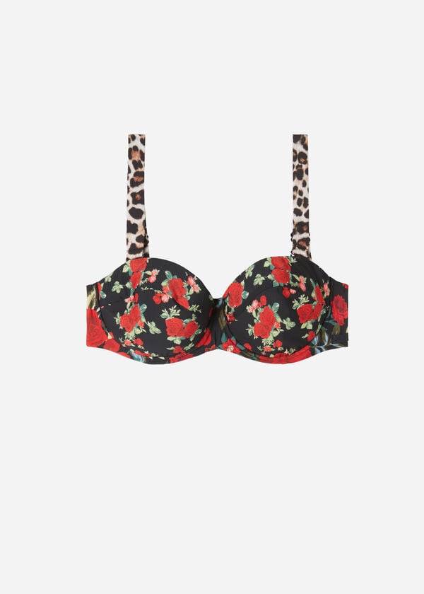 pink black womens calzedonia bandeau lightly padded nizza bikini tops