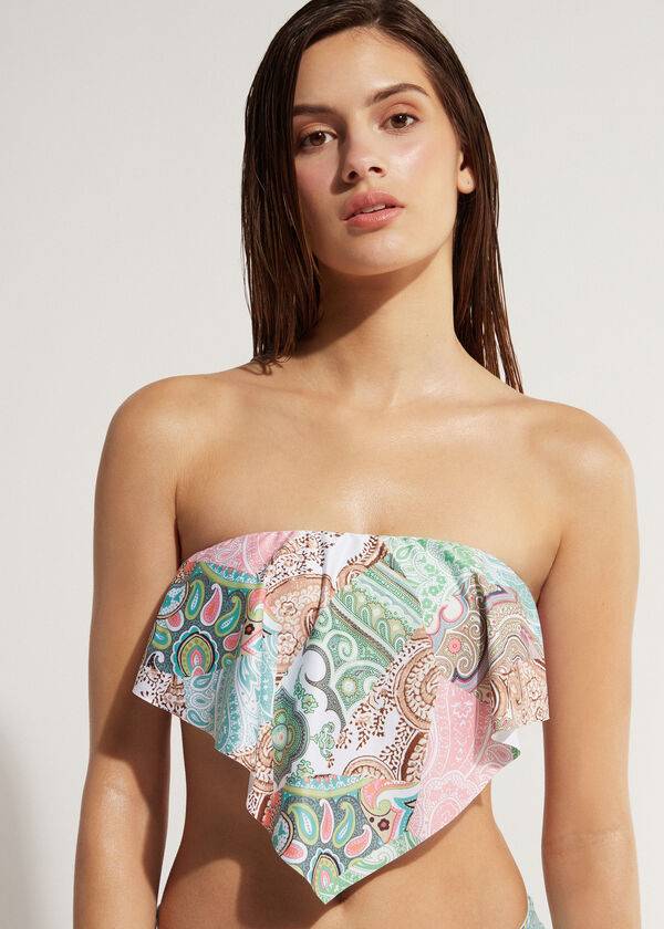 turquoise calzedonia bandeau saint tropez womens bikini tops