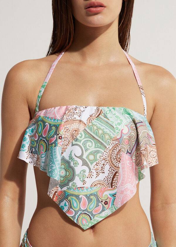 turquoise calzedonia bandeau saint tropez womens bikini tops