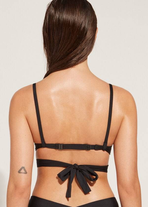 black womens calzedonia graduated padded push up indonesia bikini tops