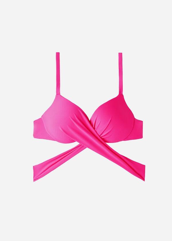 pink womens calzedonia graduated padded push up indonesia bikini tops