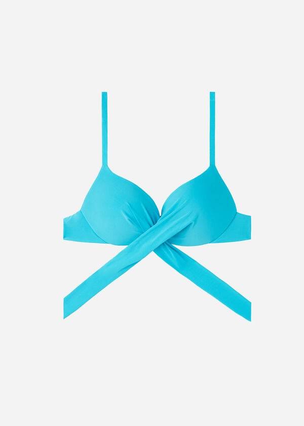 turquoise calzedonia graduated padded push up indonesia womens bikini tops