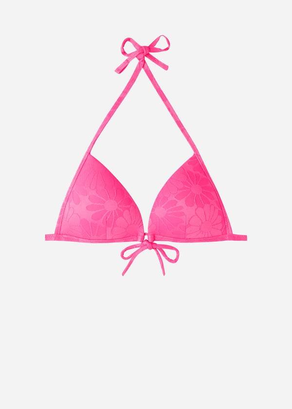 pink womens calzedonia graduated padded triangle antibes bikini tops