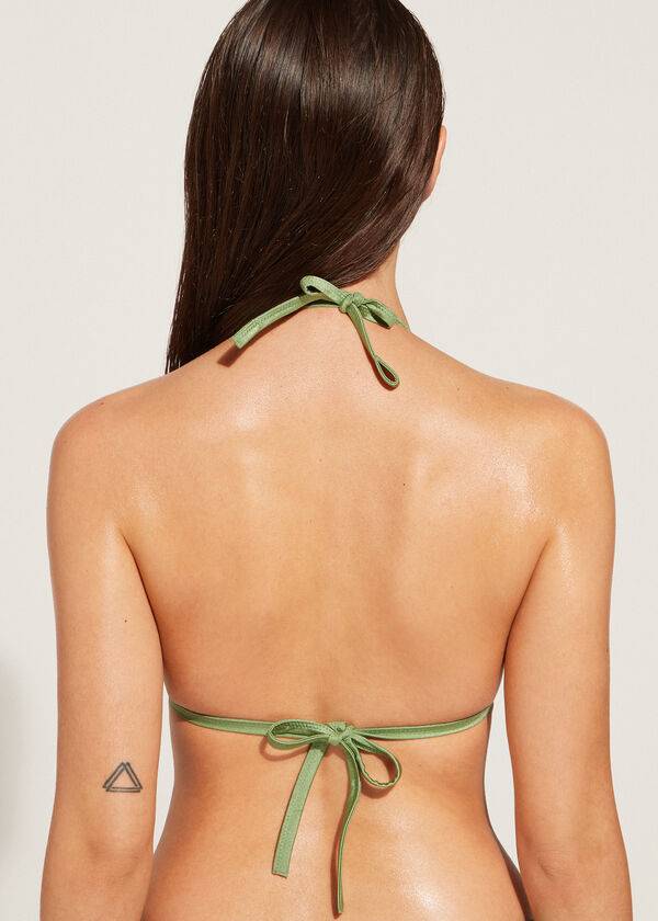 green womens calzedonia graduated padded triangle cannes bikini tops