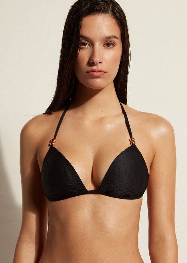black calzedonia graduated padded triangle casablanca womens bikini tops