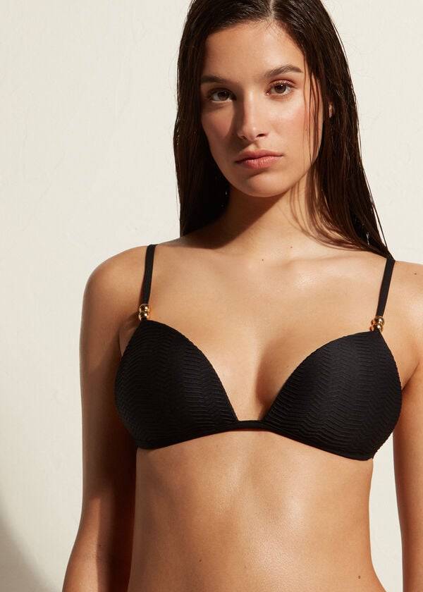 black calzedonia graduated padded triangle casablanca womens bikini tops