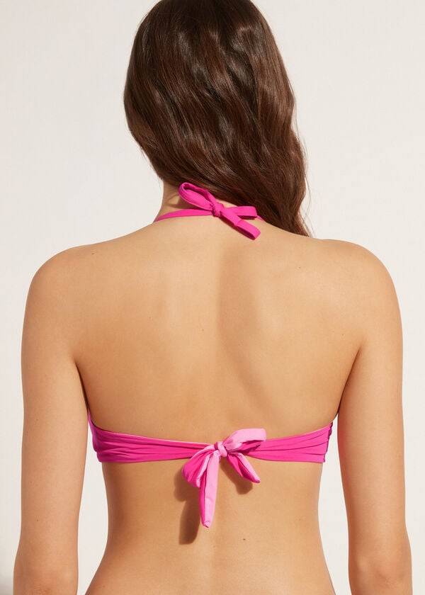 pink womens calzedonia graduated soft crisscross padded triangle indonesia bikini tops