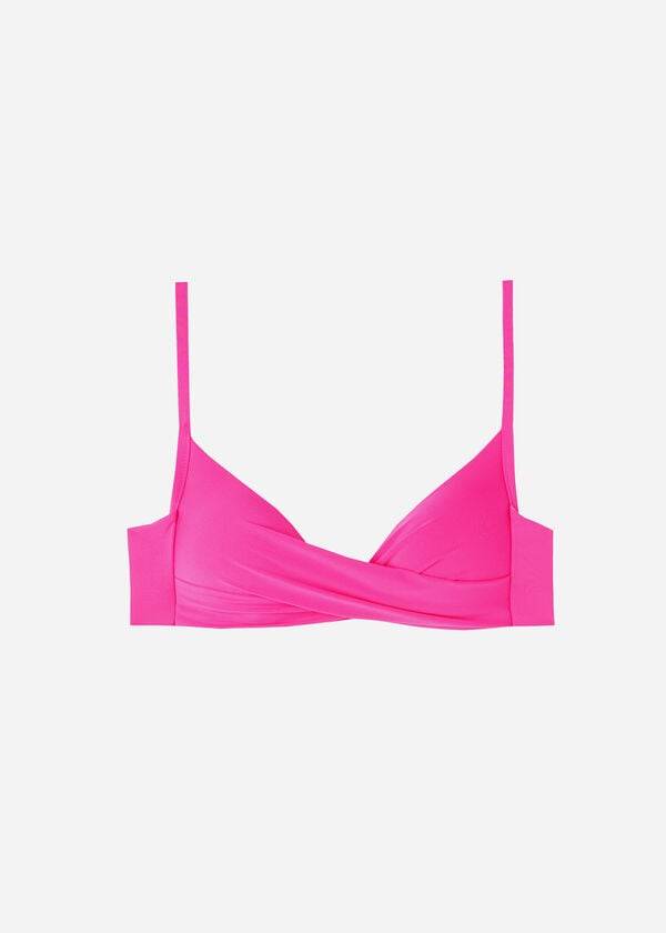 pink womens calzedonia graduated soft crisscross padded triangle indonesia bikini tops