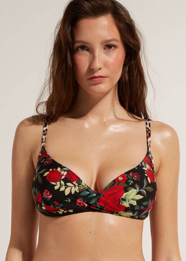 calzedonia graduated soft padded triangle nizza womens bikini tops pink black