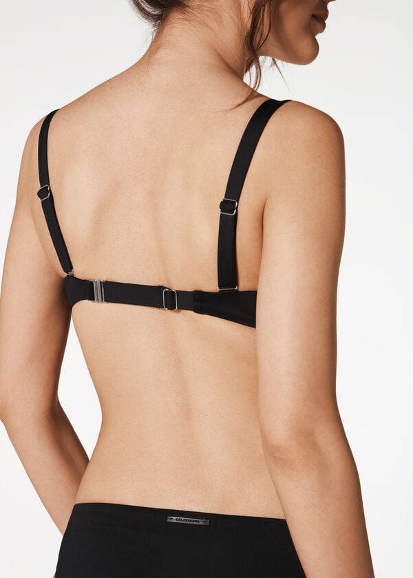calzedonia indonesia c-cup balconette drawstring womens bikini tops black