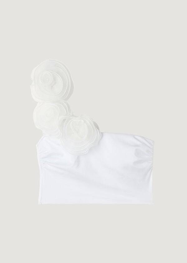 calzedonia one-shoulder bandeau bora bora womens bikini tops white