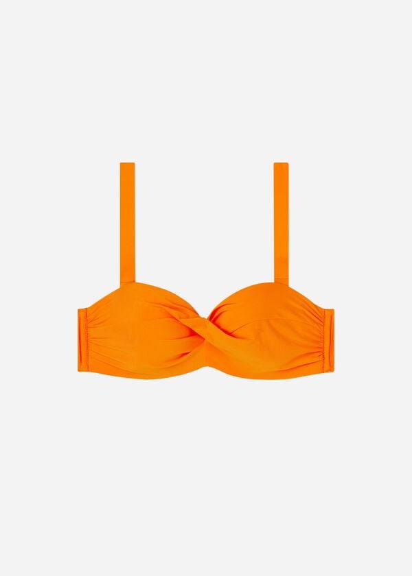 orange calzedonia padded bandeau indonesia womens bikini tops