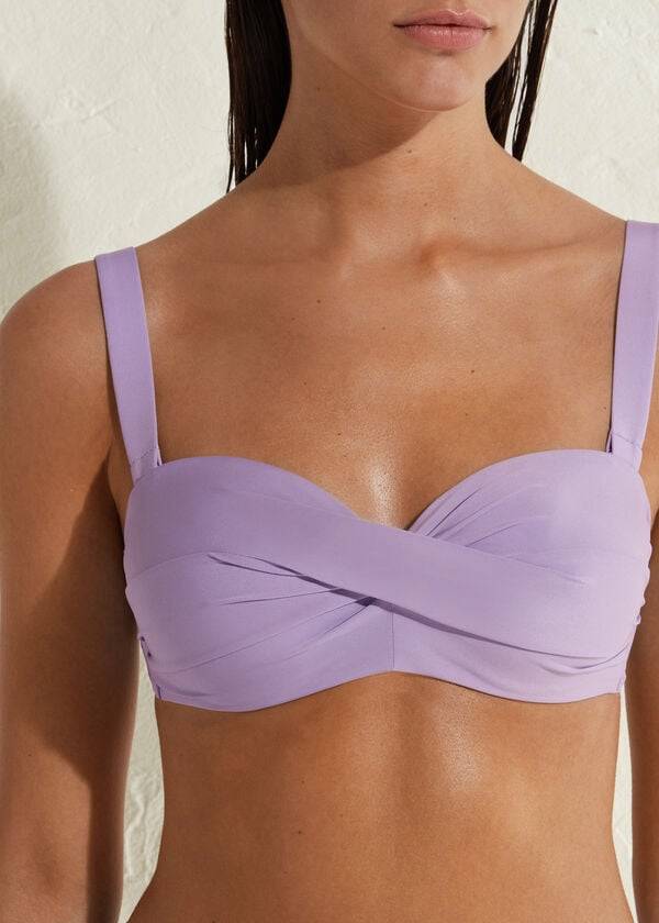 purple calzedonia padded bandeau indonesia womens bikini tops