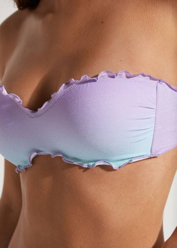 purple calzedonia padded bandeau madrid womens bikini tops