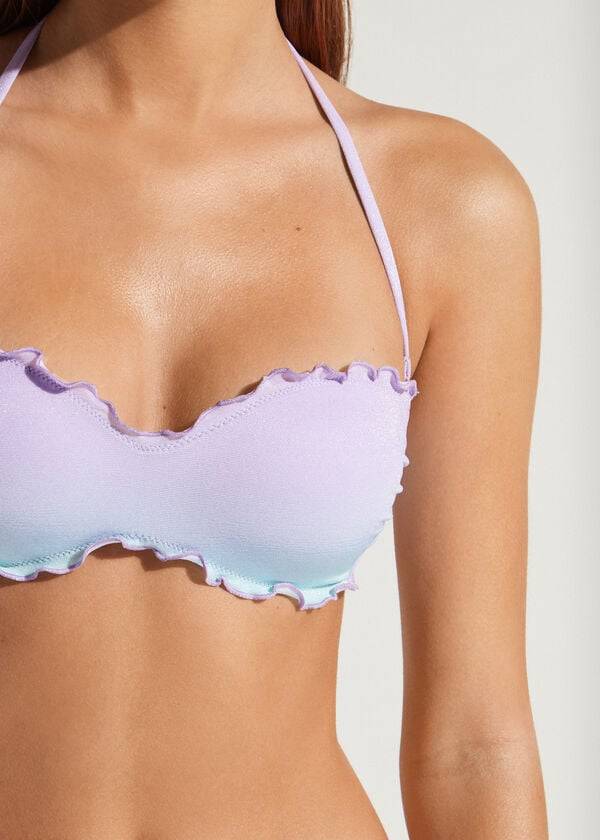 purple calzedonia padded bandeau madrid womens bikini tops