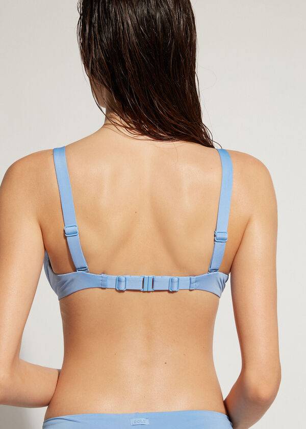 blue womens calzedonia padded push up indonesia eco bikini tops