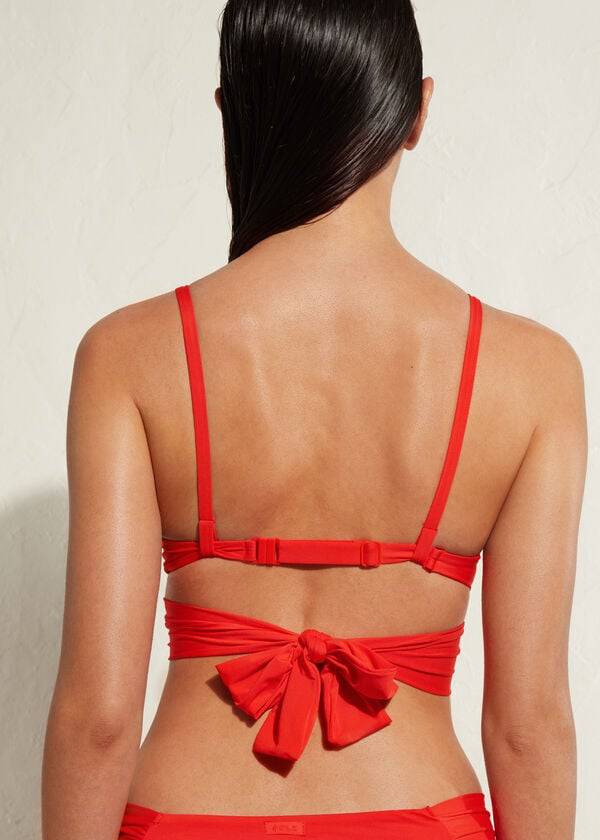red womens calzedonia padded push up indonesia eco bikini tops