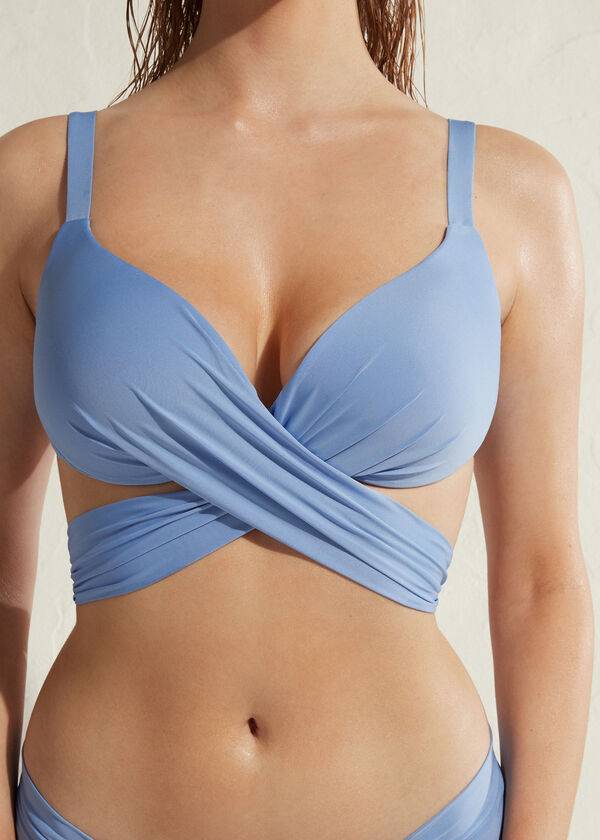 calzedonia padded push up indonesia eco sexy womens bikini tops blue