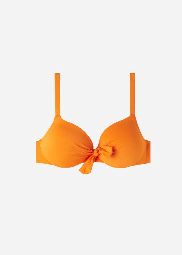 womens calzedonia padded push up indonesia eco sexy bikini tops orange